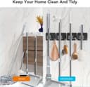 Thumbnail 2 de homeasy Mop Broom Holder 4 Pcs Wall Mounted Black Mix 📦