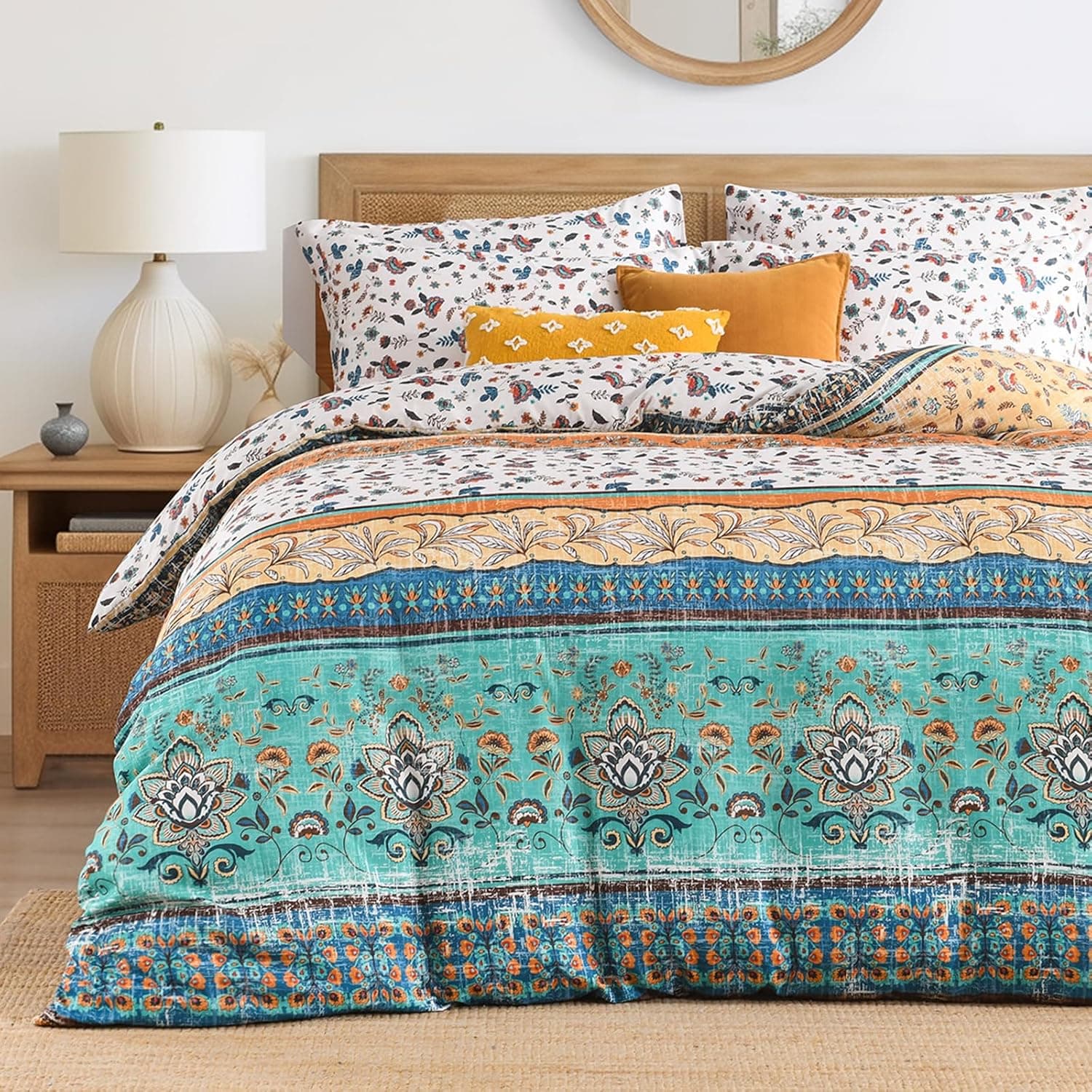 HORIMOTE HOME Boho Floral Duvet Cover 137 x 200 cm 🛏️