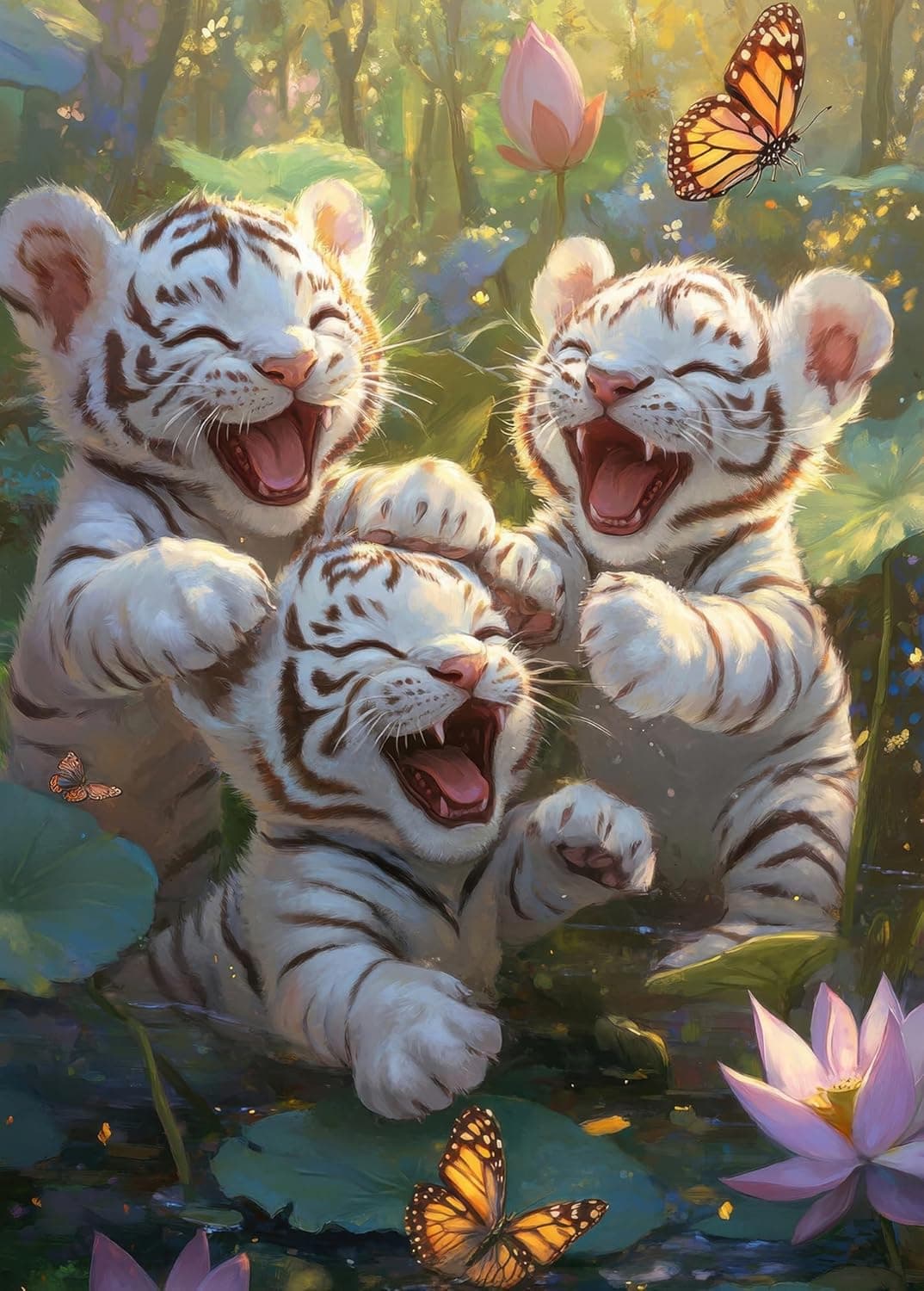 HUADADA Three Tiger Cubs 1000-piece jigsaw puzzle 🧩