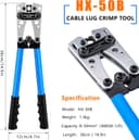 Thumbnail 1 de HX-50B Crimping Tool 6–50 mm² kit 🛠️