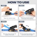 Thumbnail 5 de IAZZCO 4 Pack Ratchet Straps 6m x 25mm for trailers 🚚