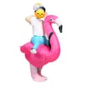 Thumbnail 1 de Inflatable Flamingo Riding T‑Rex costume 🎭