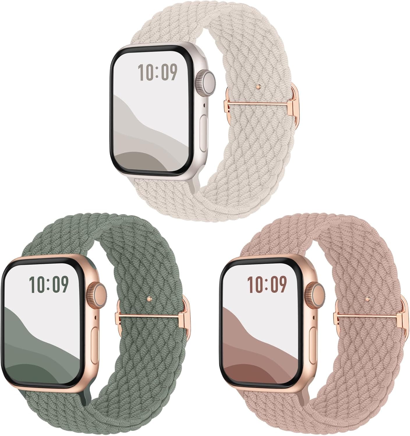 Joehwerr 3Pack Braided Apple Watch strap 44mm ⌚