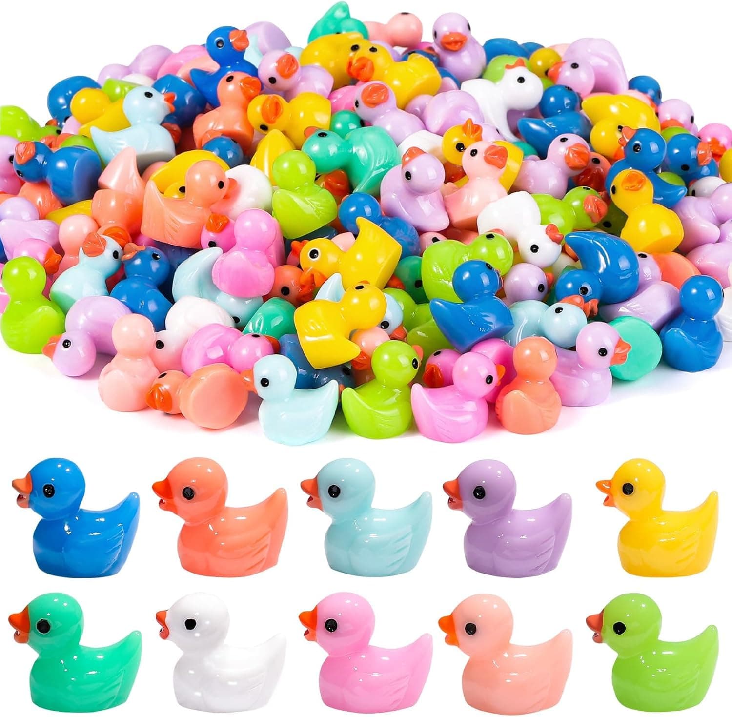 JOLCEEY 120pcs Mini Ducks resin miniatures for fairy garden 🐥