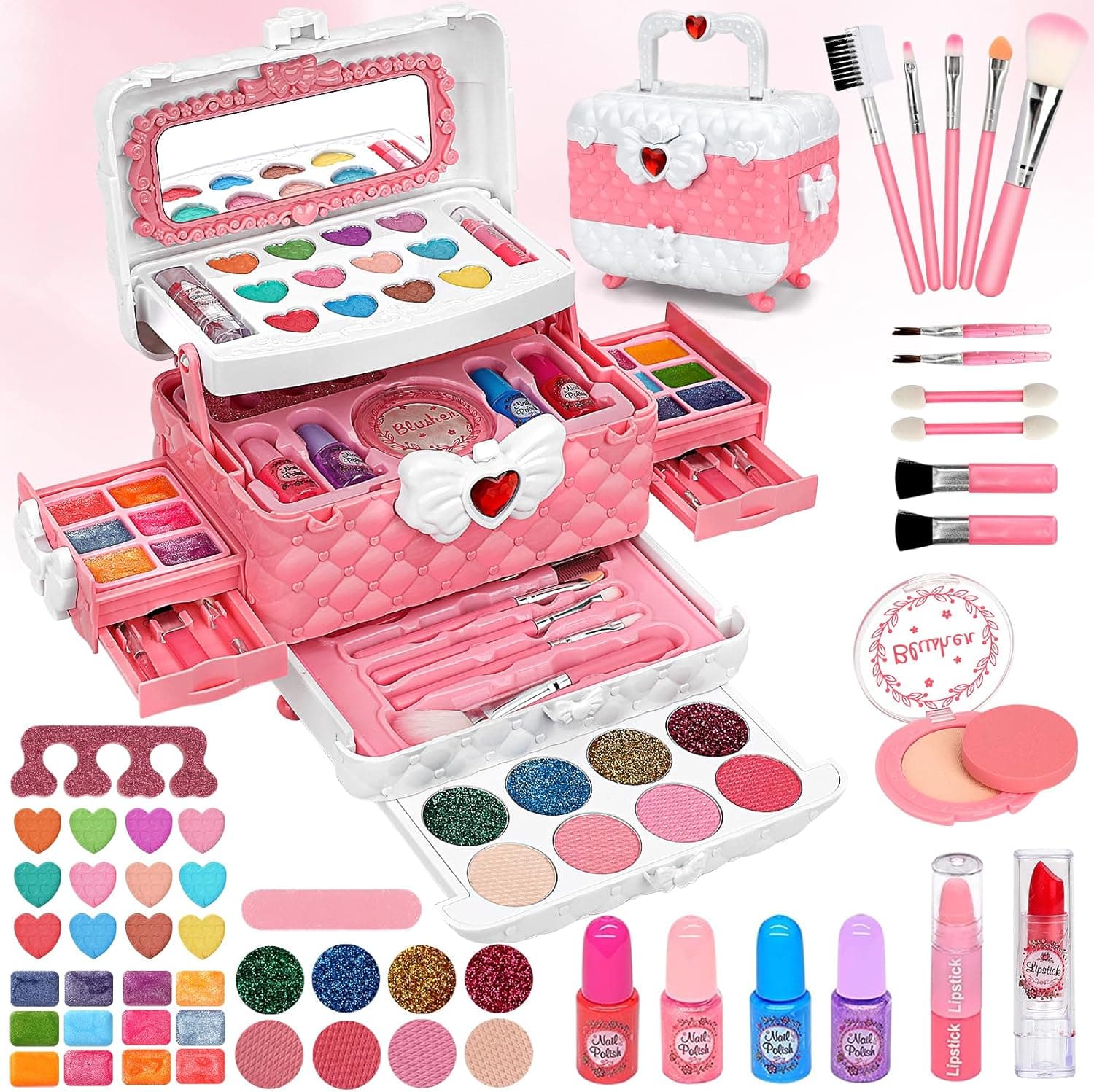 Kids Makeup Set 55pcs washable for ages 4–10 💄