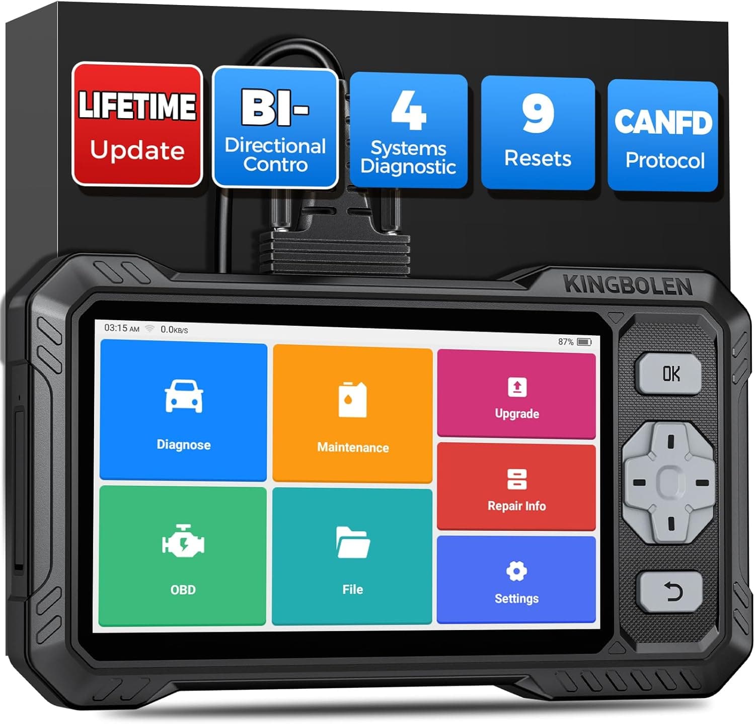 KINGBOLEN S608 OBD2 scanner with 9 resets 📷