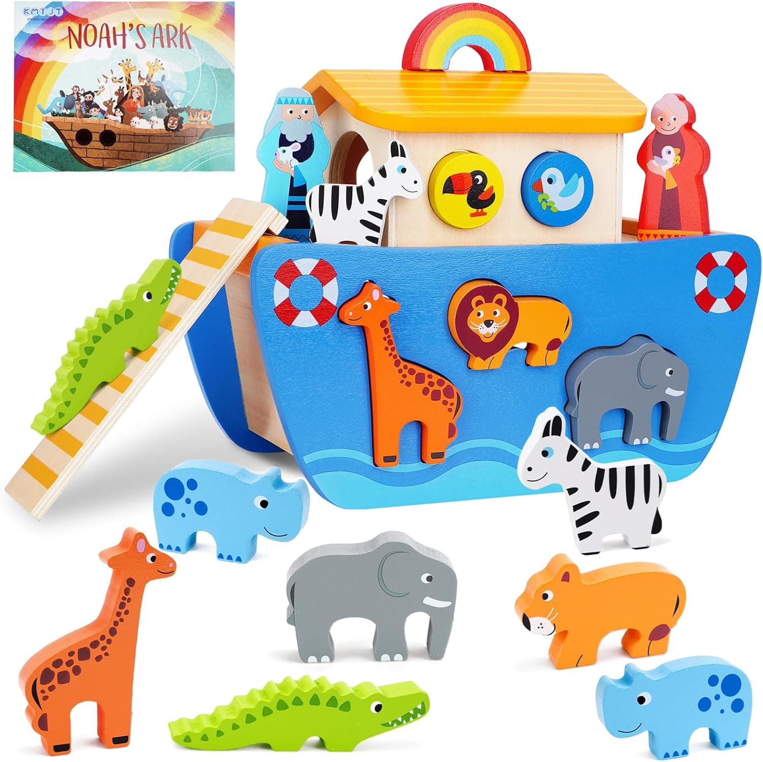 KMTJT Wooden Noah's Ark Montessori Toy 🎲