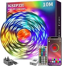 KSIPZE 10m LED strip lights RGB with music sync 🎧