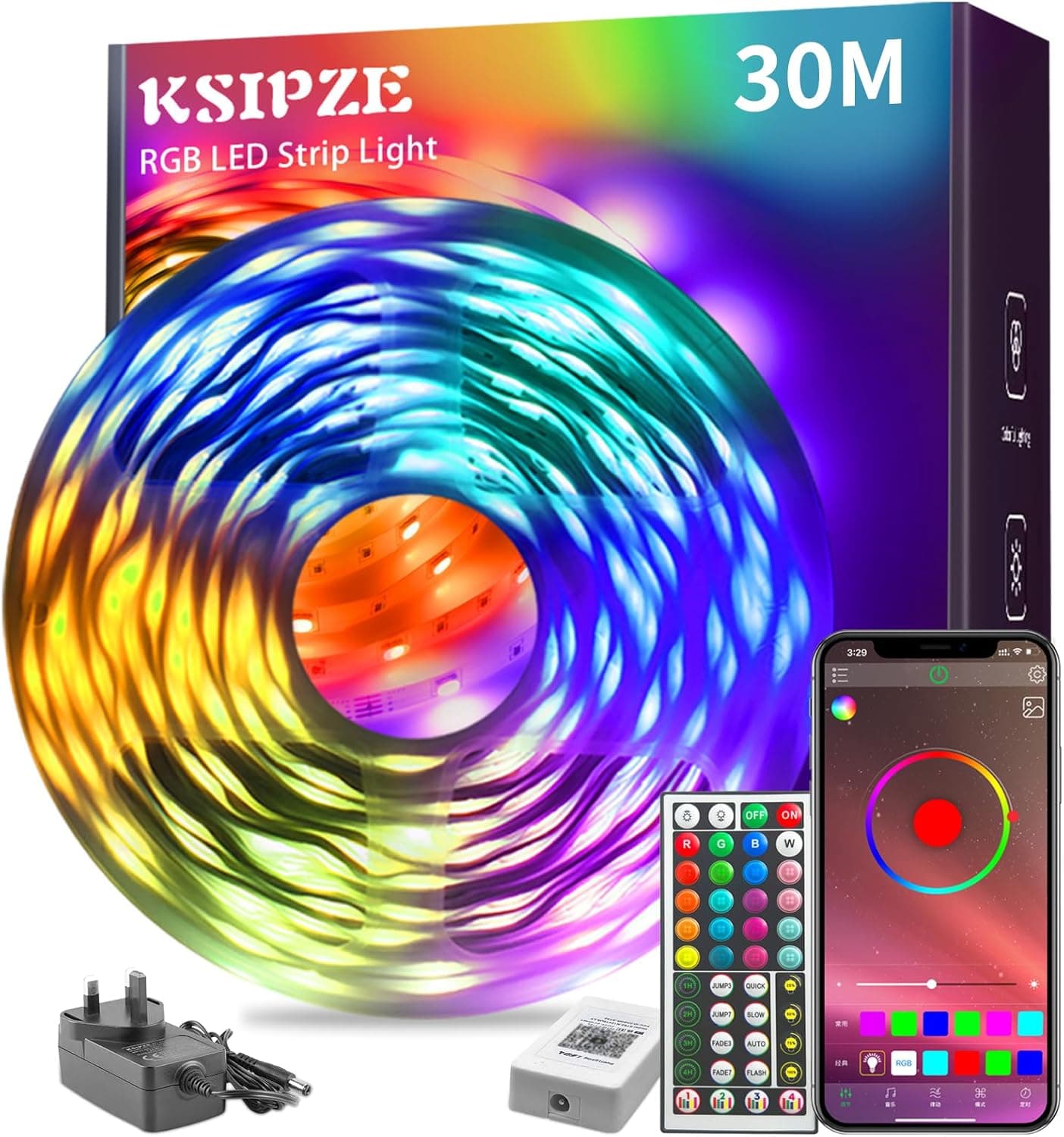 KSIPZE 30m LED Strip Lights RGB for Bedroom 🎛️