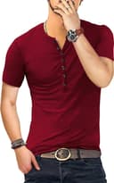 Thumbnail principal de KUYIGO Slim Fit Henley T‑Shirt cotton crew neck 🎽