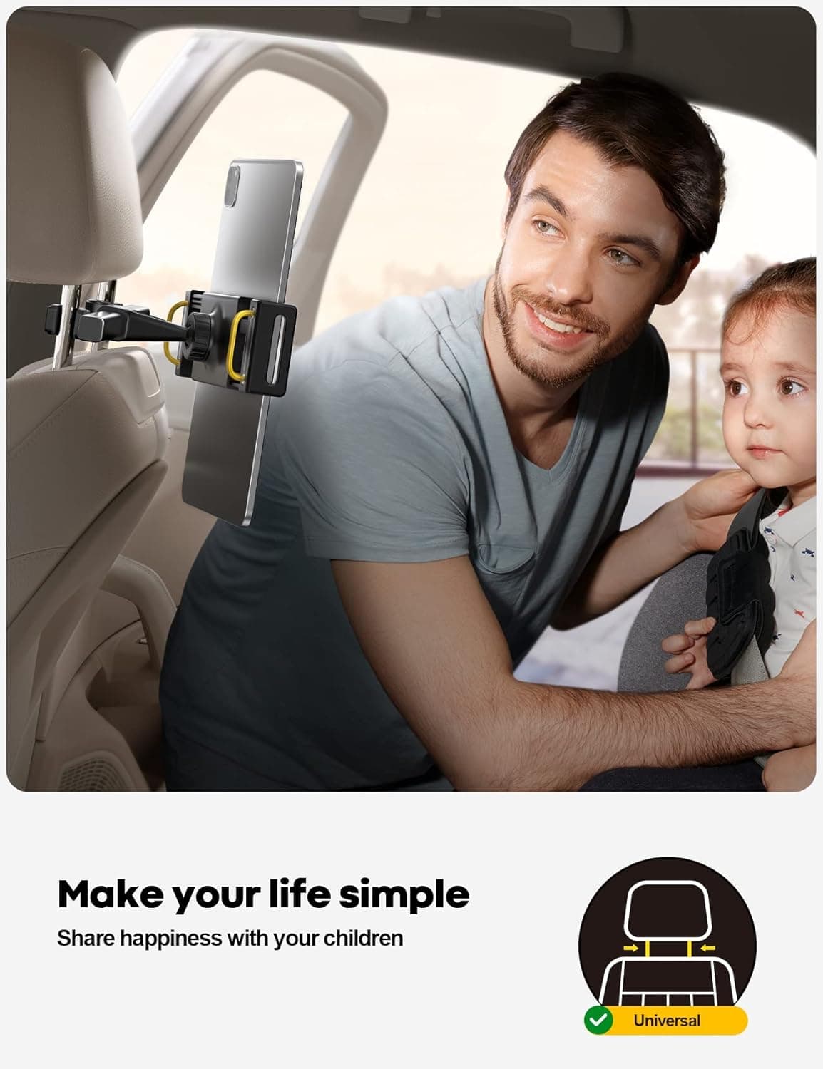 Lamicall Car Tablet Holder 360° rotatable for 4.4–11" tablets 📱