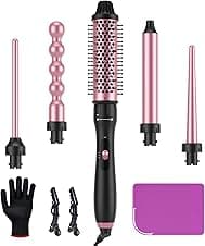LANDOT 5-in-1 Hair Curling Wand Set with Thermal Brush 9–25mm ⌛️📷