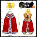 Thumbnail principal de Large Dog King Costume Red Cape & Crown 🎭