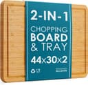 Thumbnail principal de LARHN Premium Organic 2-in-1 Bamboo Cutting Board 44x30x2cm 🍽️