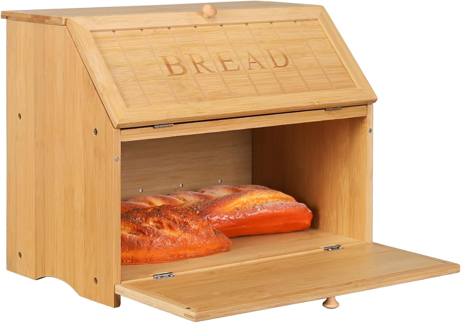 Leader Accessories Double Decker Bamboo Bread Bin 15.3" 🍞