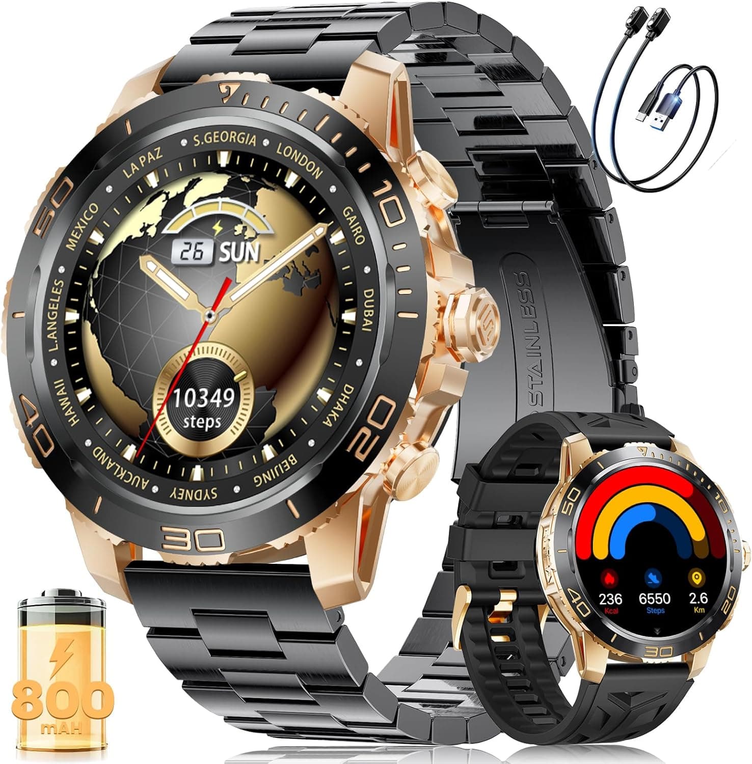 LIGE Smart Watch for Men IP68, Heart Monitor ⌚