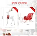 Thumbnail 1 de Lighted Reindeer & Sleigh Christmas Decor 2 Pcs 🎄