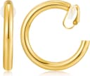 Thumbnail 1 de LILIE&WHITE Gold Clip-On Hoop Earrings for Women – Chunky No-Piercing Fashion Earrings 👂