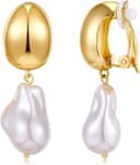 Thumbnail 6 de LILIE&WHITE Gold Clip-On Hoop Earrings for Women – Chunky No-Piercing Fashion Earrings 👂