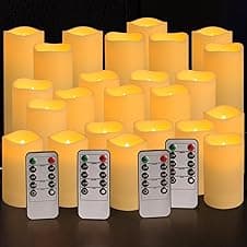 LIVEN Set of 24 Waterproof Flameless Candles 4" 📷