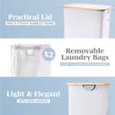 Thumbnail principal de LONBET 150L double laundry basket with lid 🧺