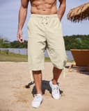 Thumbnail 1 de LVCBL Men's Linen Casual Shorts with Pockets 🎽