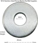 Thumbnail 1 de M10 Flat Penny Washer Pack 10mm stainless steel 🛠️