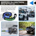 Thumbnail 1 de MAIKEHIGH 10 Ton Tow Rope 5 m with Shackles 🧰