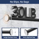 Thumbnail 3 de Matte Black Shower Curtain Pole 84 cm extendable 🚿