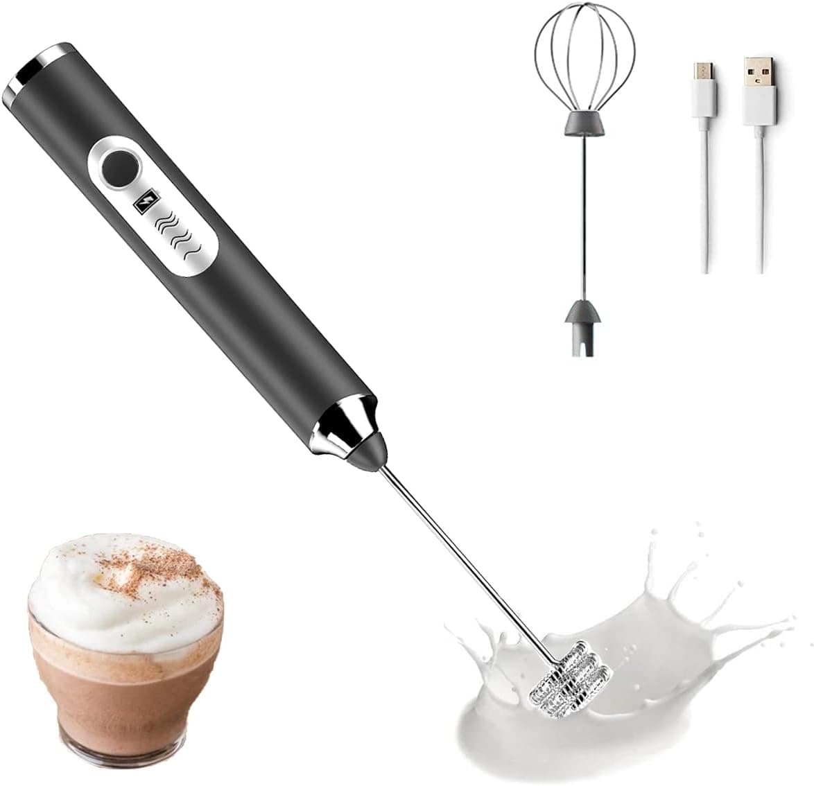 Milk Frother USB Rechargeable Handheld Whisk ☕️