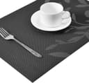 Thumbnail 1 de Miorkly Placemats and Coasters Sets of 6 Weaving Black Leaf ⌚