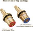 Thumbnail 3 de 2 Pack Mixer Tap Cartridge 1/4 Turn 20 Spline Brass 🔧