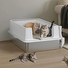 MIXJOY XXXL Stainless Steel Cat Litter Tray 71cm High 🐱