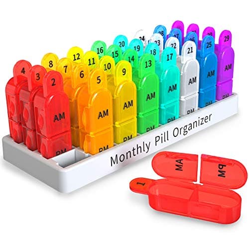 Monthly Pill Box Organiser 32‑compartment monthly pill box 💊