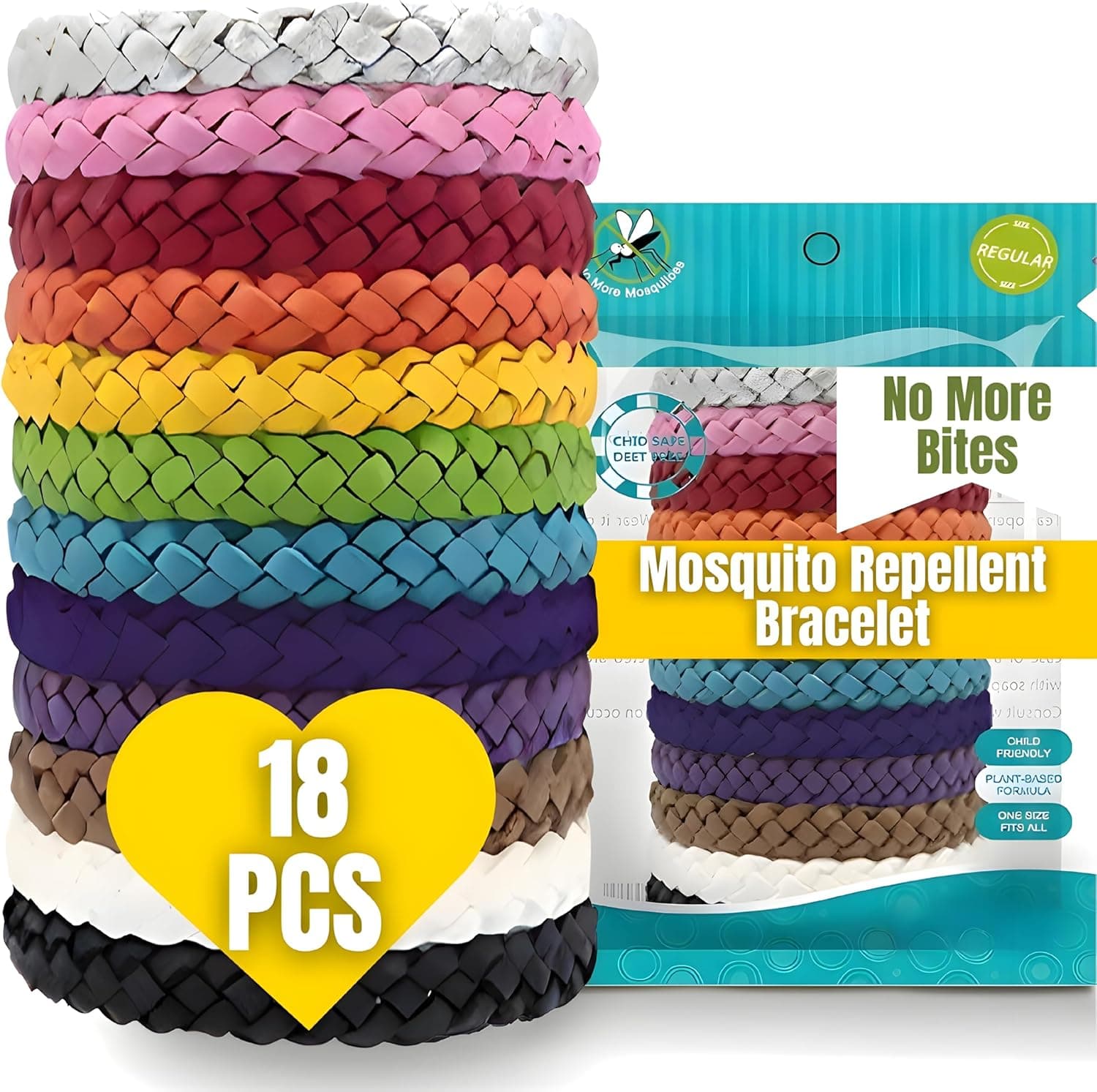 Mosquito Repellent Bracelet 18 Pack, 550 Hours 🧴