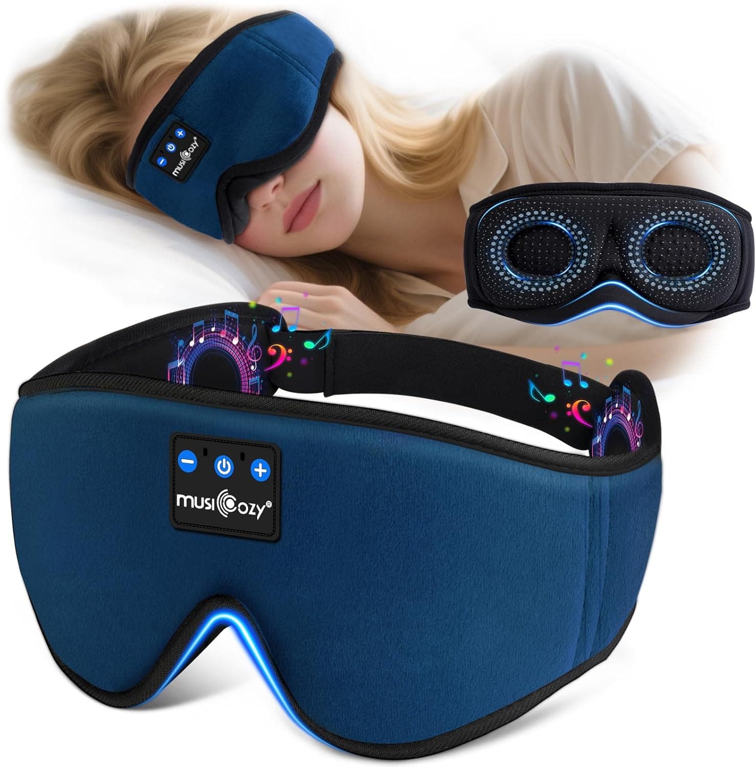 MUSICOZY Sleep Mask Headphones 14H Battery ⌚