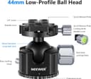 Thumbnail 1 de Neewer Low Profile Ball Head 44mm, 25kg load 📷