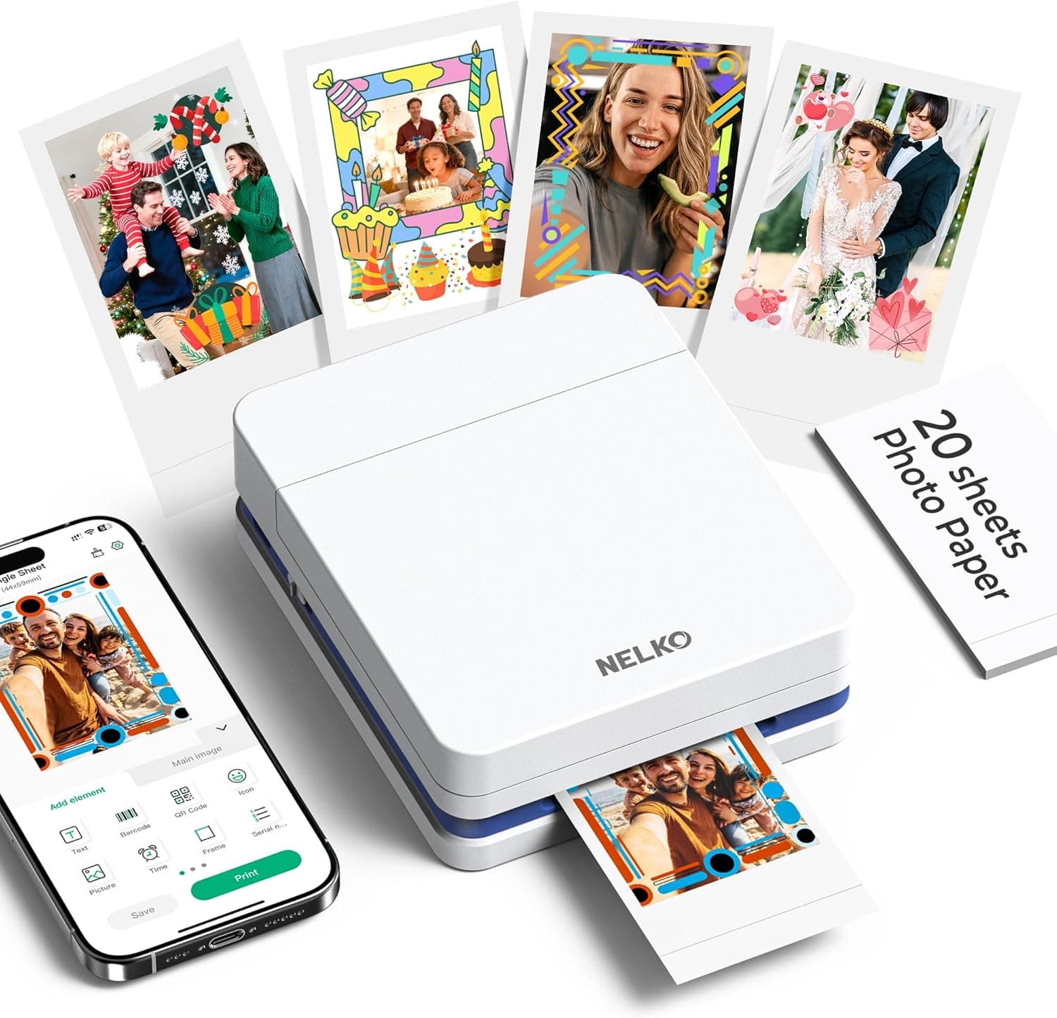 Nelko PP01 portable photo printer 4x6 stickers 📷
