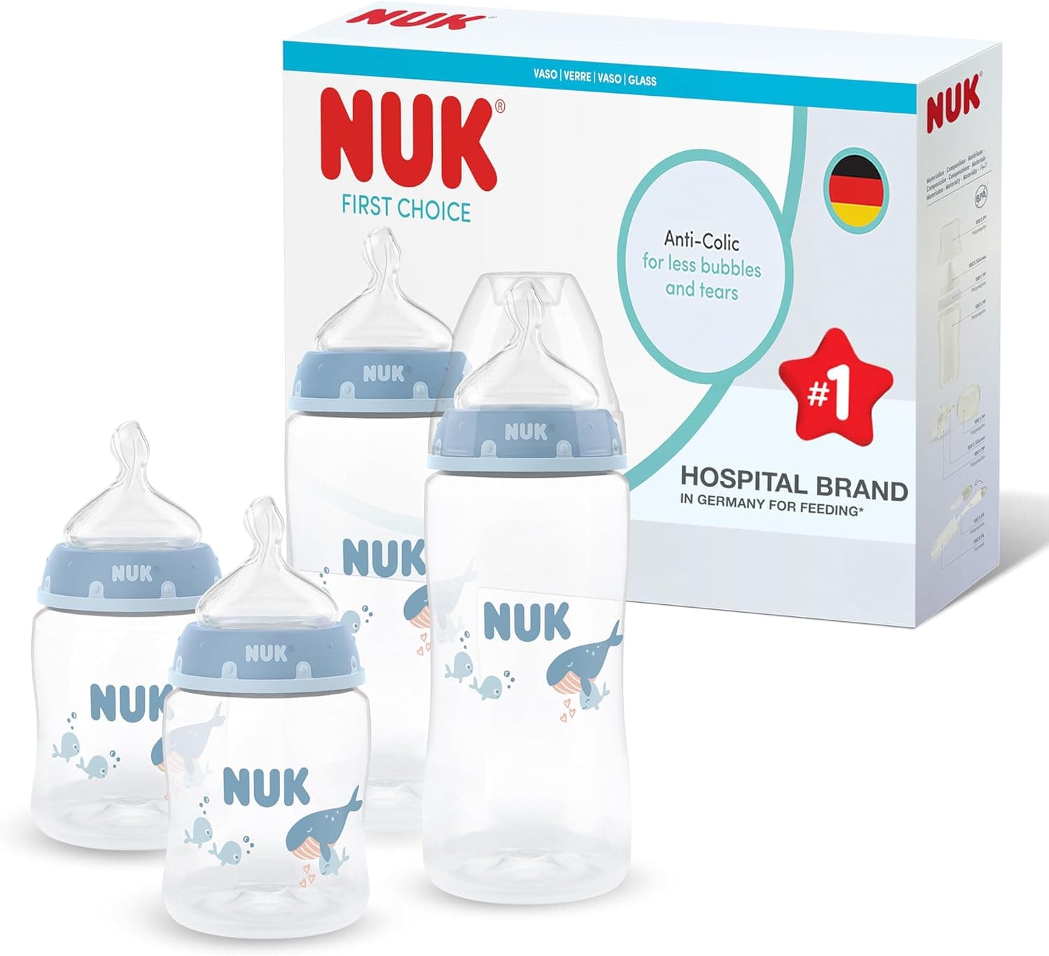 NUK First Choice Anti‑Colic Baby Bottles 300ml 🍼