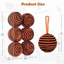 Thumbnail 1 de Oairse 10cm Black Orange Christmas Baubles, 6pcs 🎄