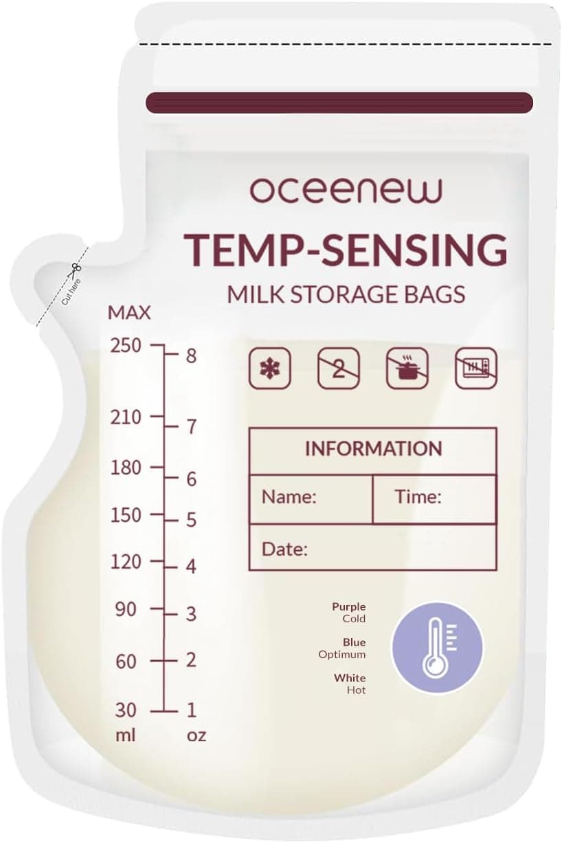 Oceenew Temp‑Sensing Breastmilk Storage Bags 250ml 🍼