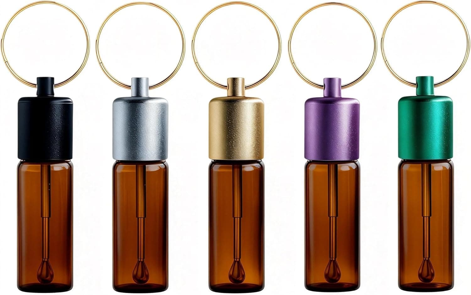 OiwMuOck Delicate Glass Vial with Spoon, 5 pcs 🧴