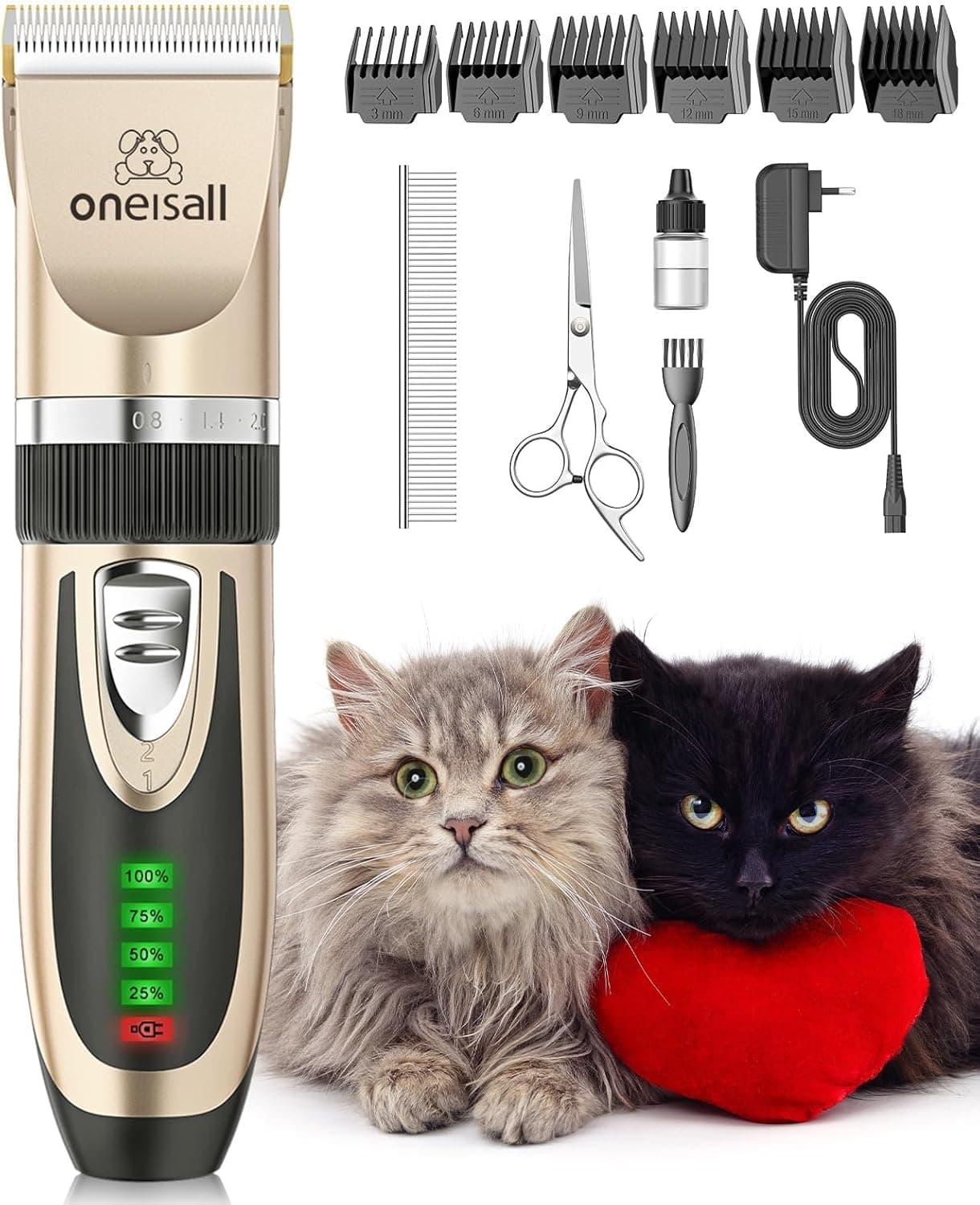 oneisall Quiet Cat Clippers 2-speed cordless groomer ✂️