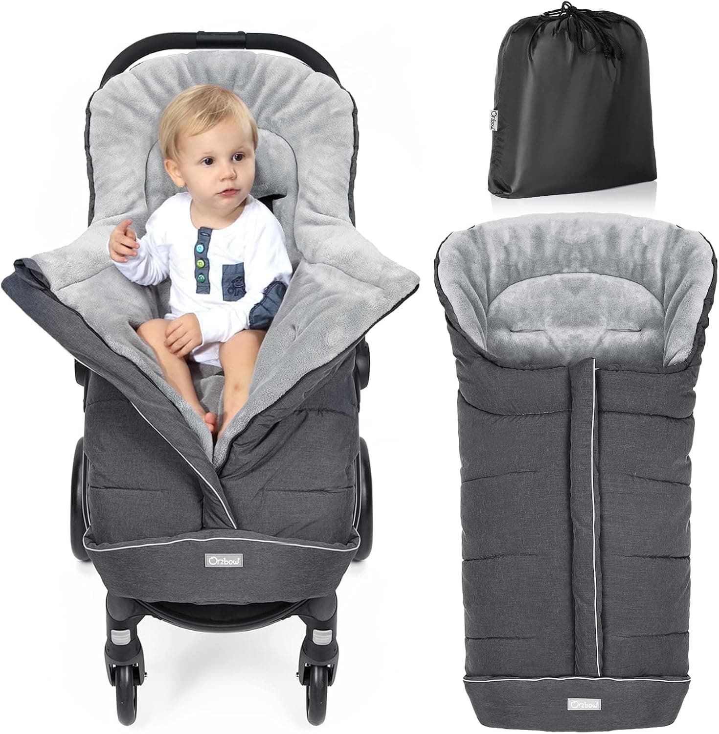 Orzbow Universal Footmuff for Pushchair Large Dark Grey 🧷