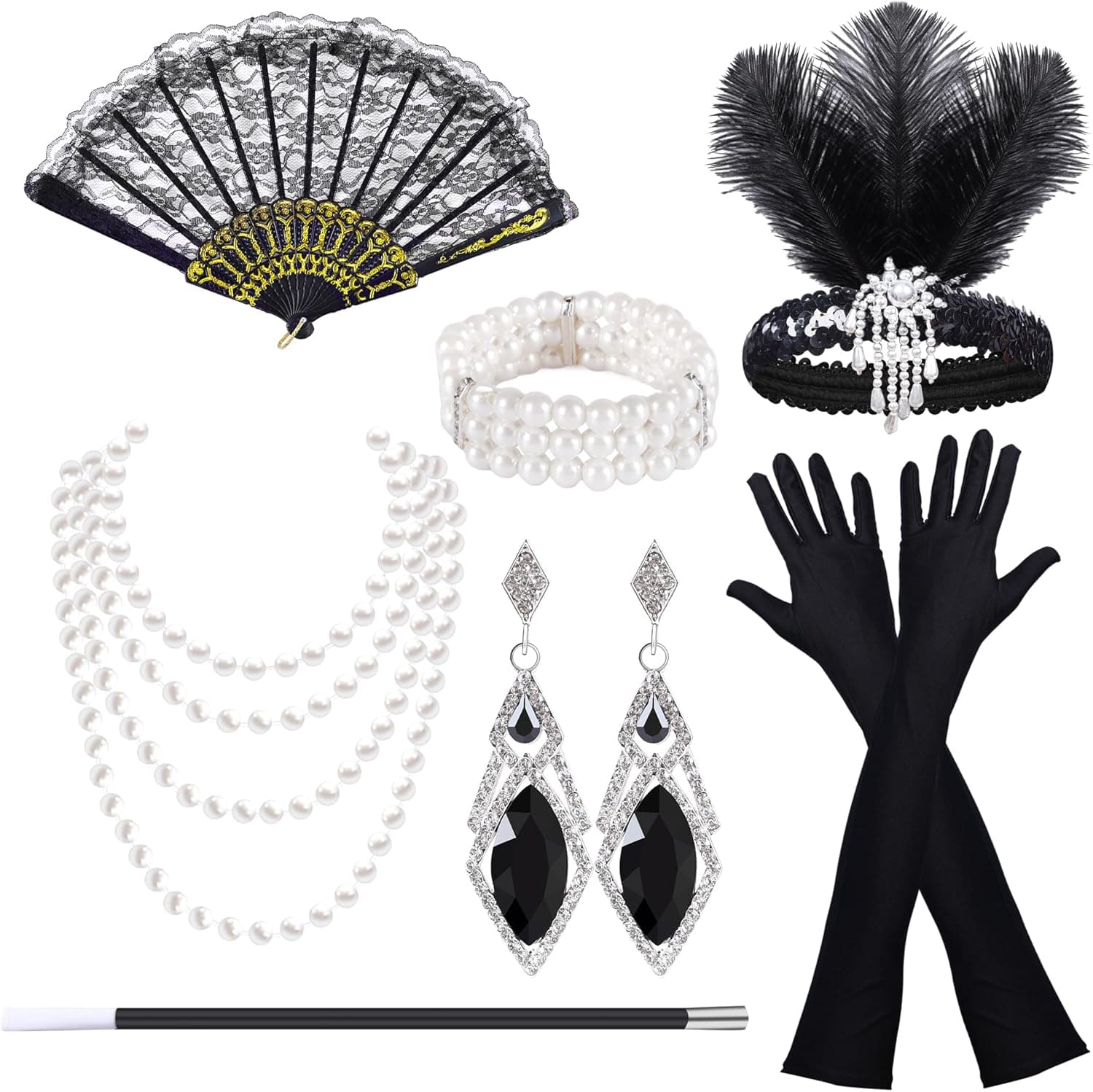 Pecehom 1920s Flapper Accessories Set for Women 🎭