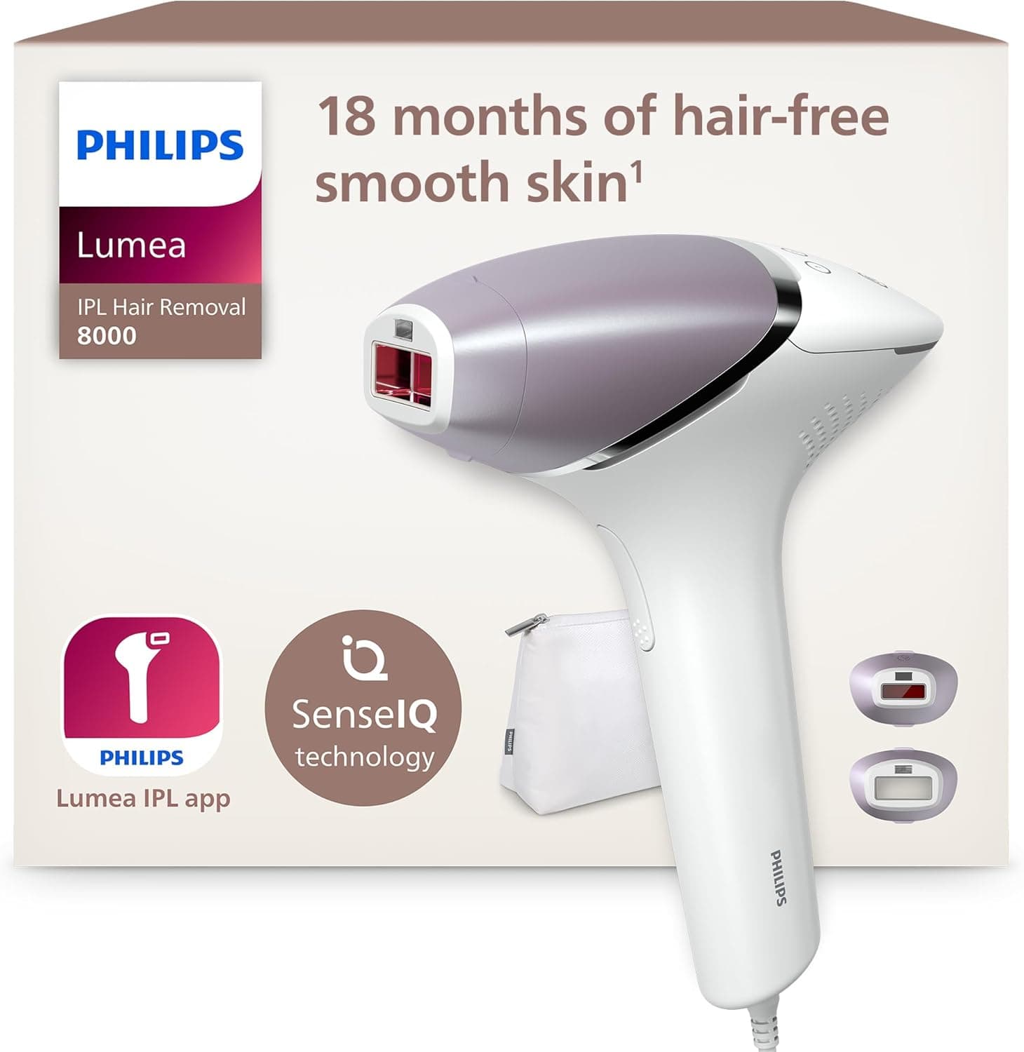 Philips Lumea 8000 IPL hair removal device 2 attachments 📷