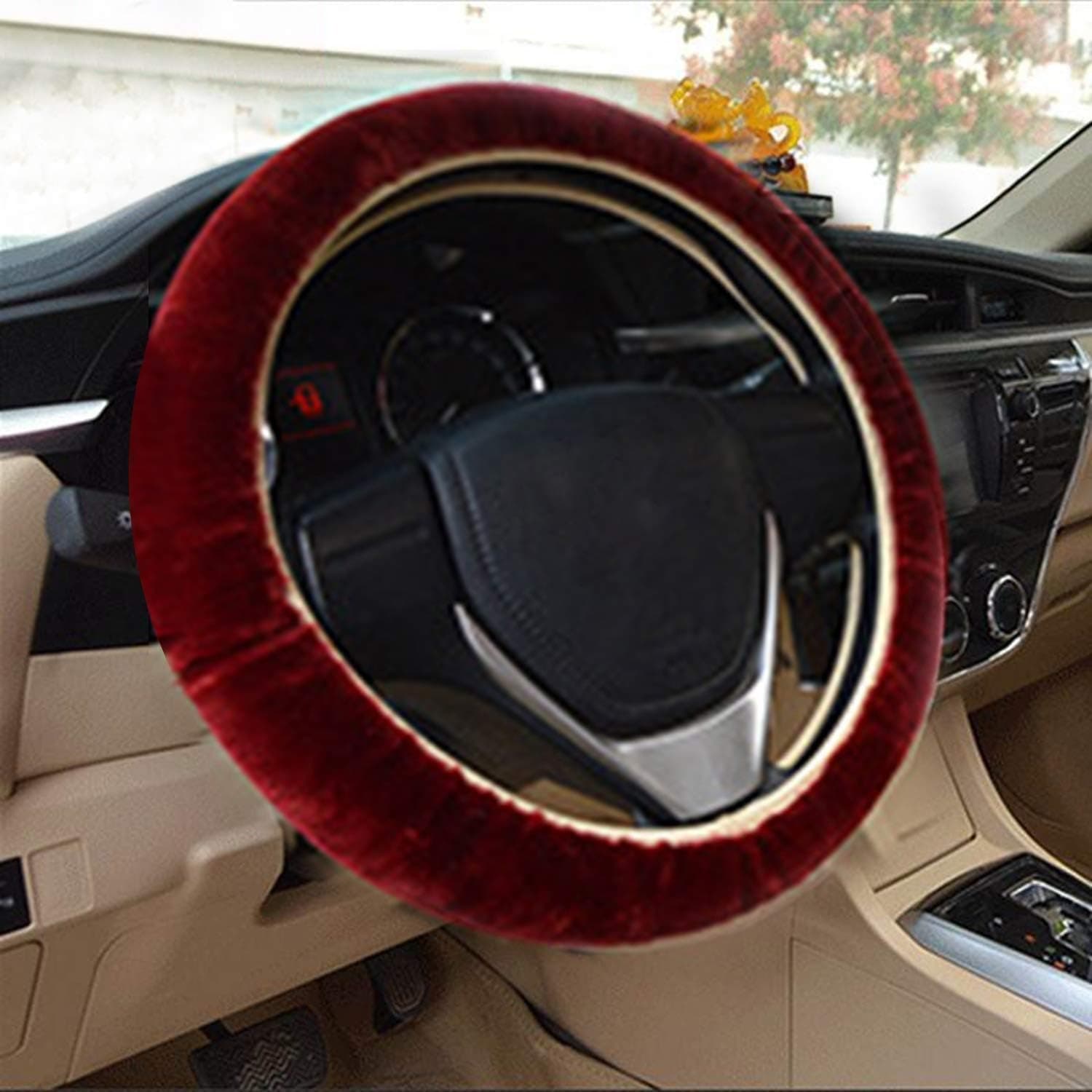Plush Car Steering Wheel Cover Universal, Soft 🚗
