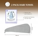 Thumbnail 5 de Poyday Microfibre Hair Towel Wrap 2-pack 🧖♀️
