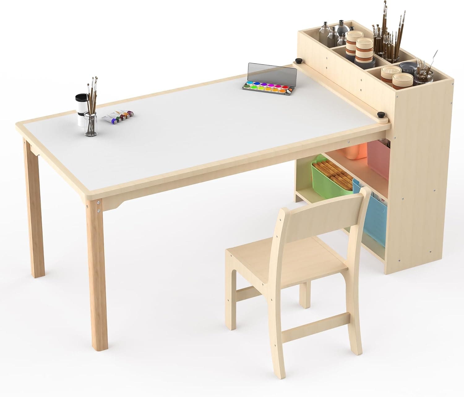 Puecrof Children’s Wooden Desk and Chair Set 1 🪑