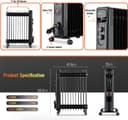 Thumbnail 6 de PureMate Oil Filled Radiator 2500W, 11-fin heater 🏠
